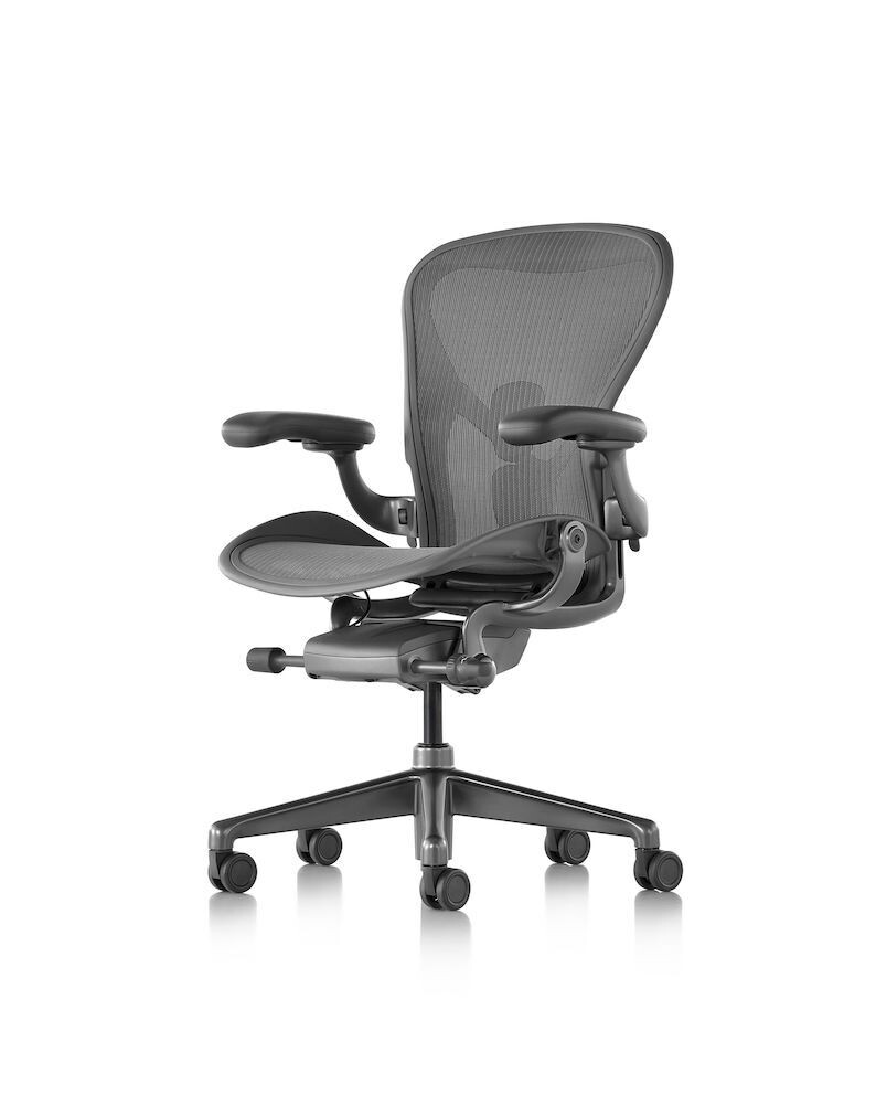 Herman Miller Aeron Chair, Mid-range Model, Size: A, Colour Finish: Graphite Frame/Chassis/Base