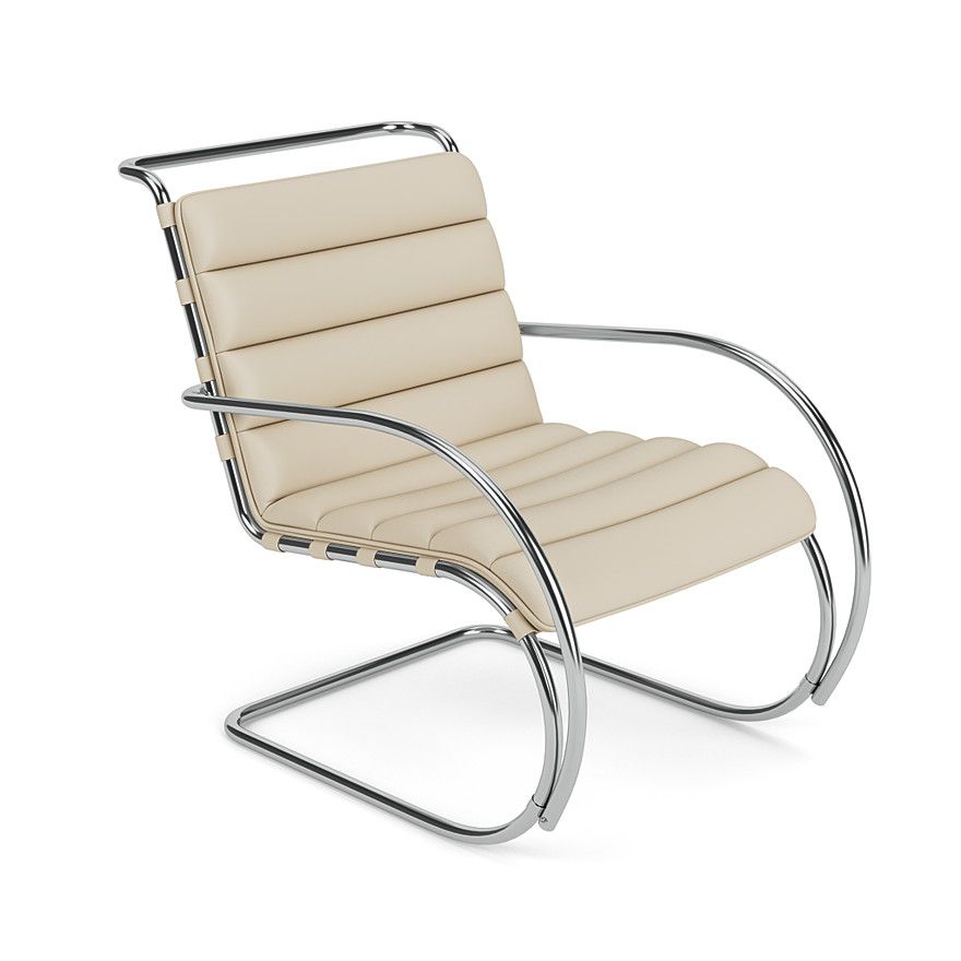 Knoll MR Lounge W/Arms, Leather Colour: Grade U Volo Leather Parchment VO 0960