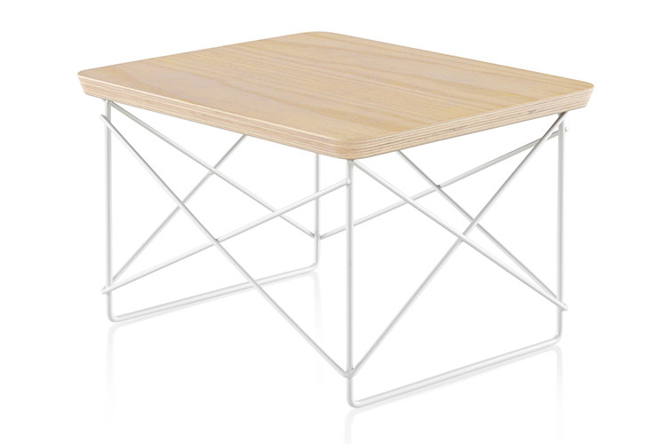 Herman Miller® Eames® Wire Base Low Table Veneer Top, Top: White Ash, Base: White