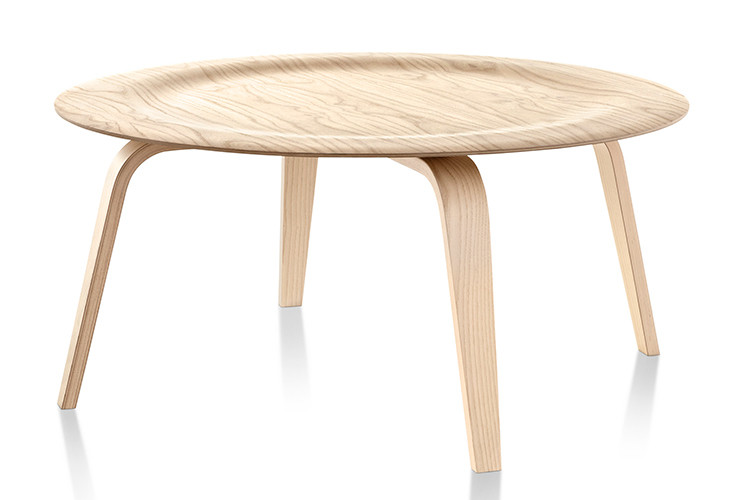 Herman Miller® Eames® Molded Plywood Coffee Table Wood Base, Finish: White Ash
