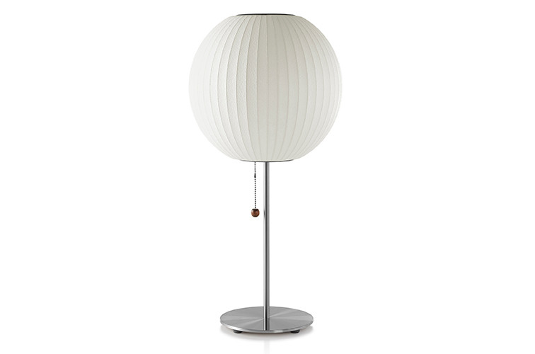 Herman Miller® Nelson® Lotus Table Lamp, Shape: Ball, Base Finish: Brushed Nickel