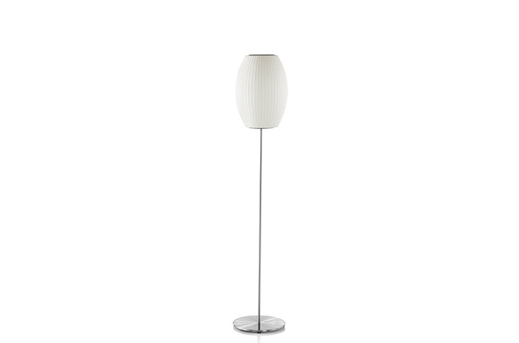 Herman Miller® Nelson® Cigar Floor Lamp, Size: Small, Base Finish: Brushed Nickel