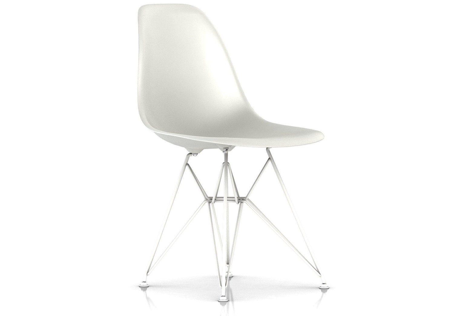Herman Miller® Eames® Molded Plastic Side Chair Wire Base, Base Finish: White, Seat and Back Finish: White