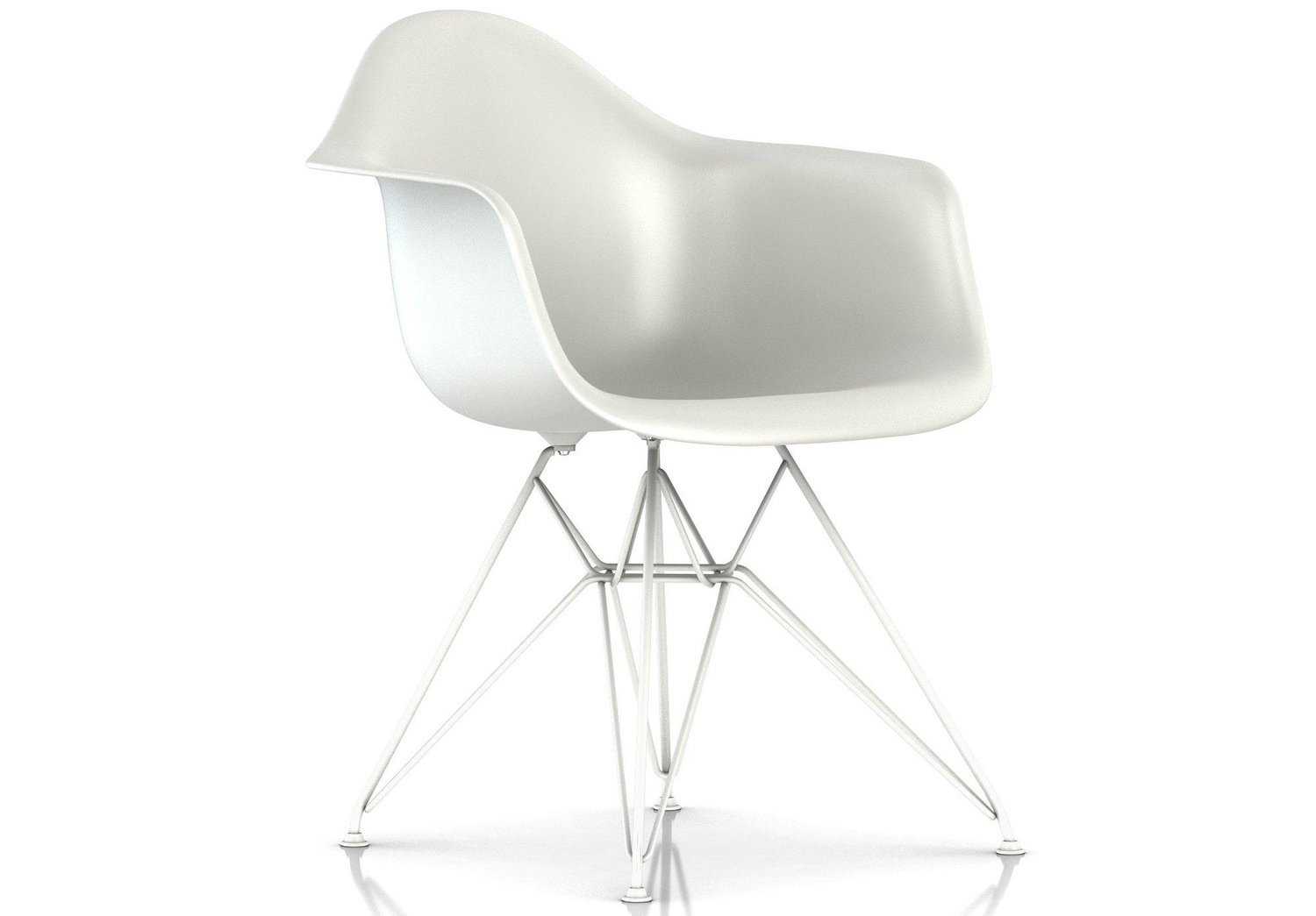 Herman Miller® Eames® Molded Plastic Armchair Wire Base, Base Finish: White, Seat and Back Finish: White