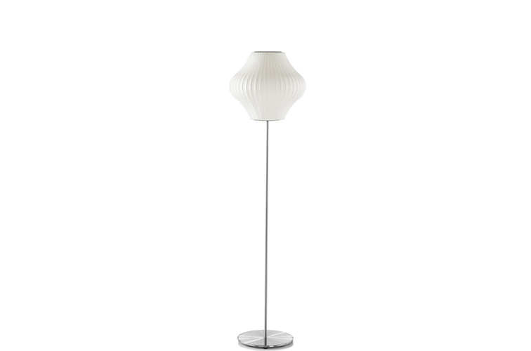 Herman Miller® Nelson® Pear Floor Lamp, Size: Small, Base: Brushed Nickel