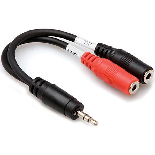 2 Mono to 1 Stereo 3.5mm Adapter