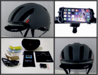 EXTREME SECURITY-SET Helm VISION ONE Gr 58-63 + BOND Sportbrillenset + HANDYHALTER