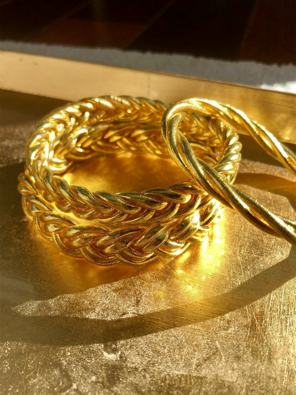 Jonc de temples bouddhistes tressé - Gold
