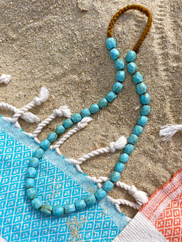 Collier ancien perles de négoce - Turquoise