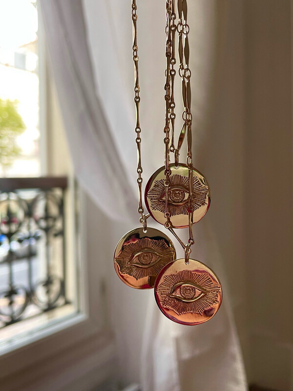 Collier médaille mauvais œil Ajna 