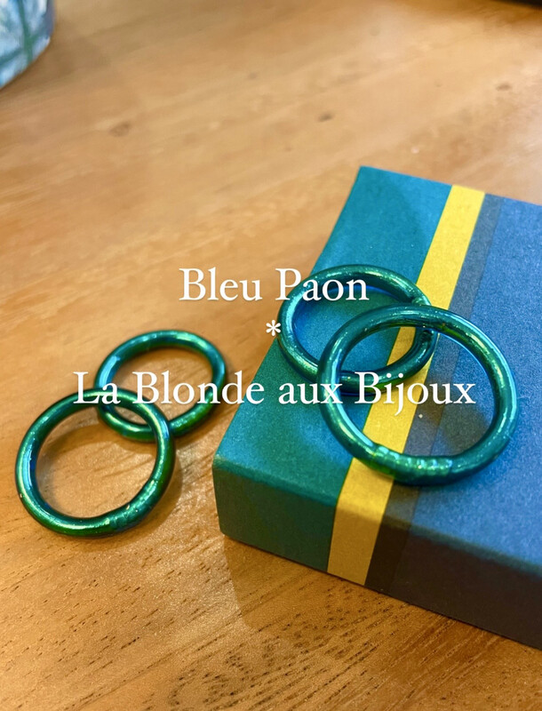Bague bouddhiste Bleu Paon