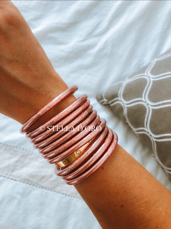 Joncs de temples bouddhistes à mantra - Rose Gold