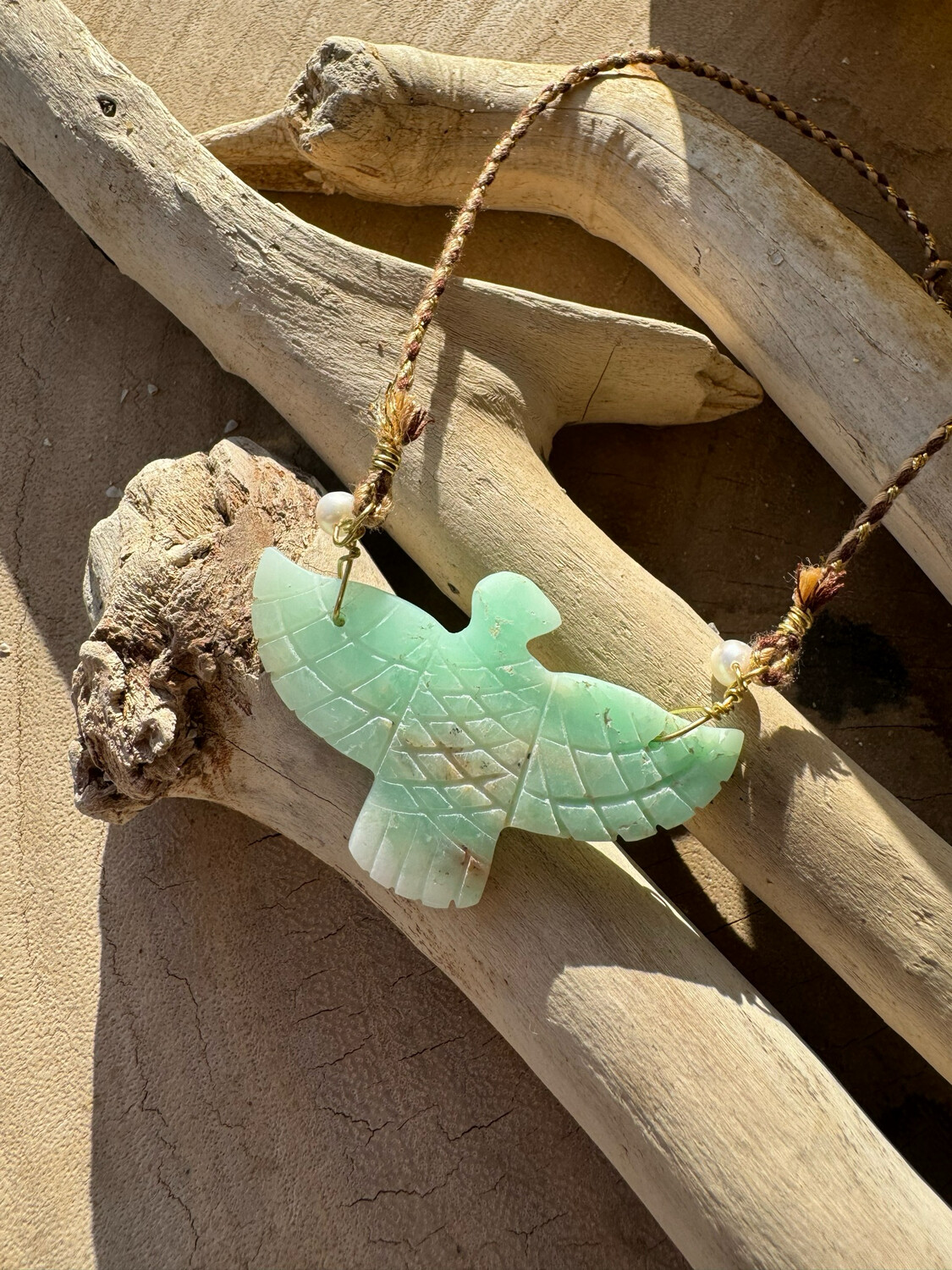Collier Totem Eagle Chrysoprase