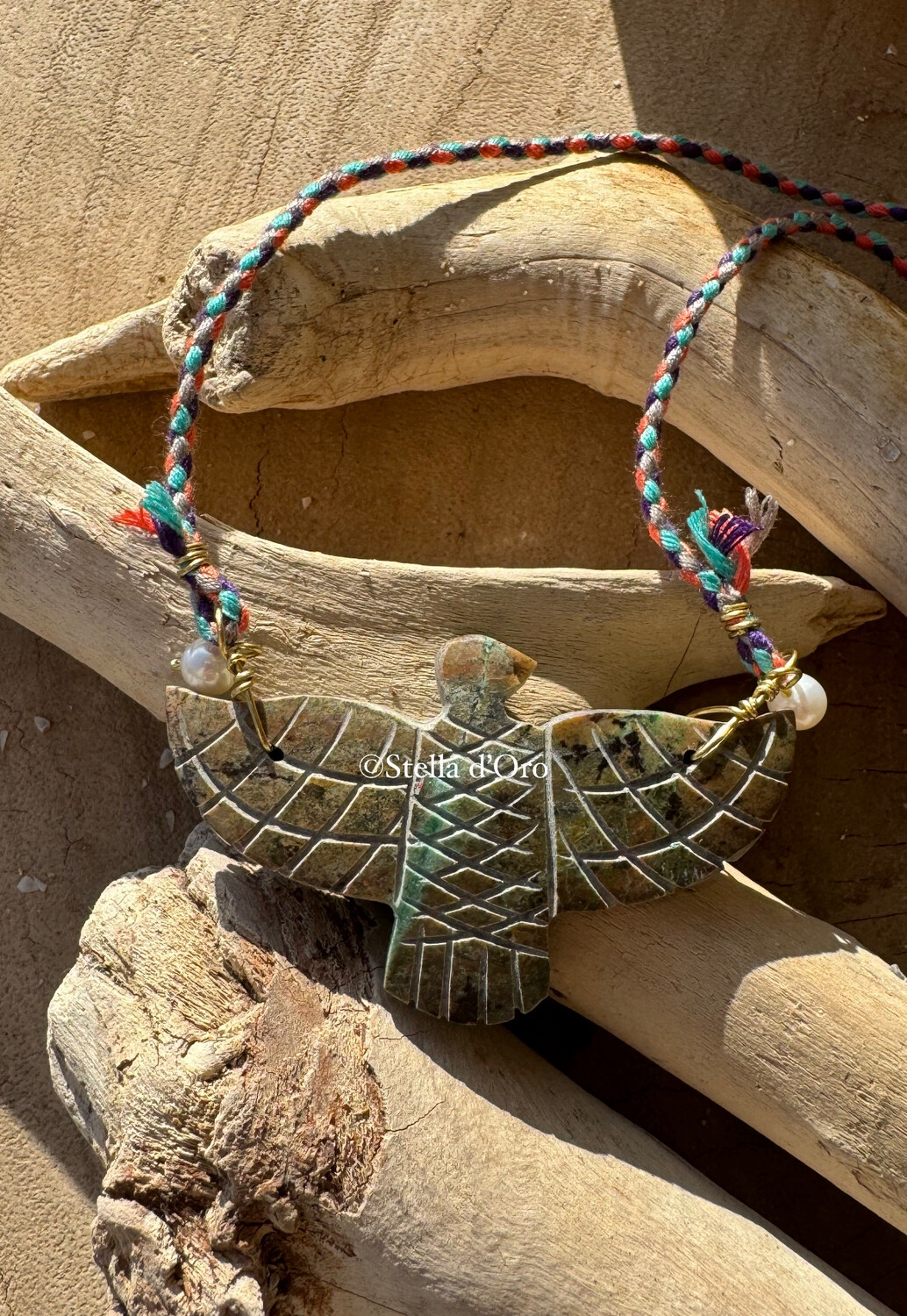 Collier Totem Eagle Chrysocolle