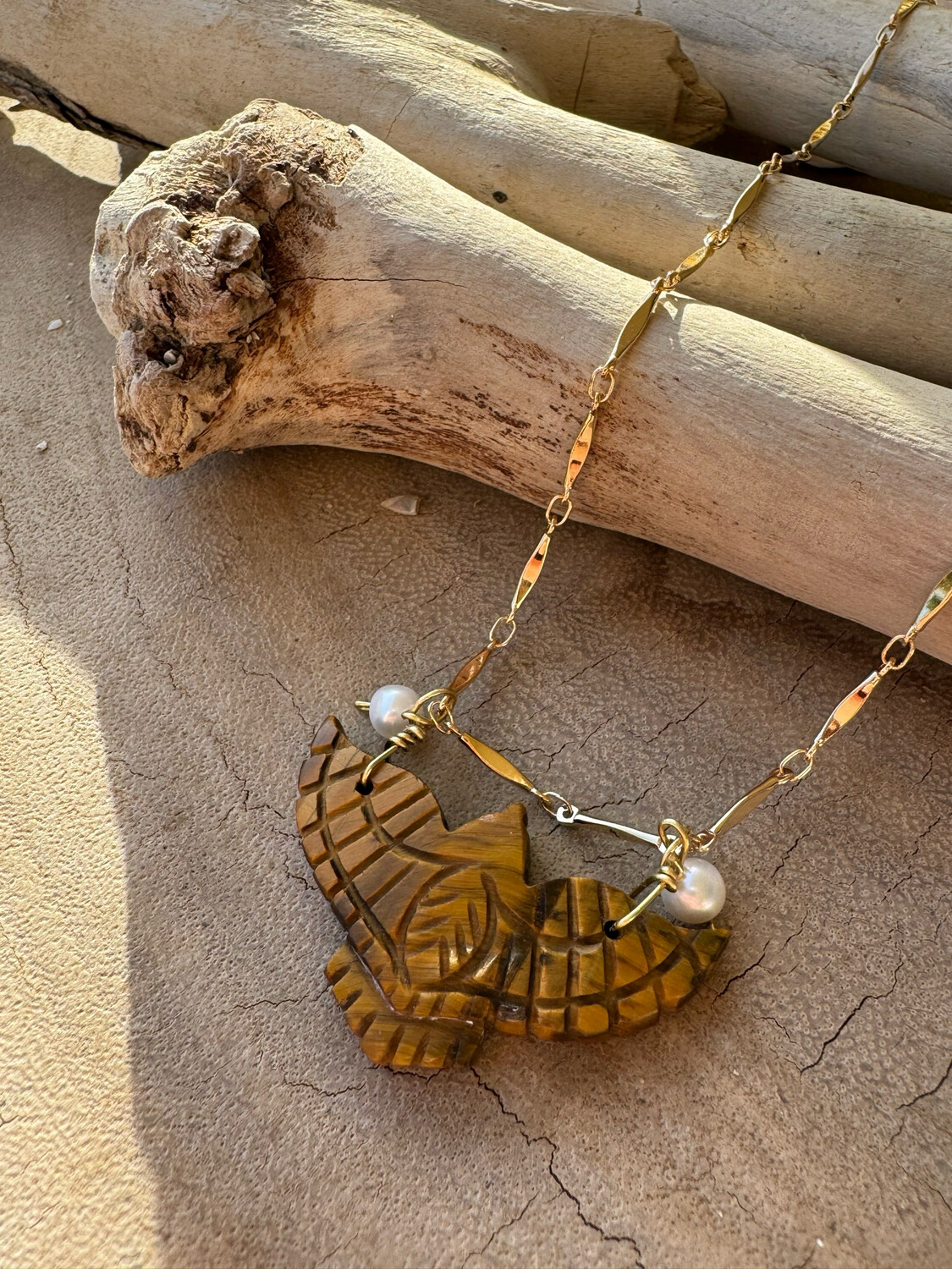 Collier Totem Eagle Œil de Tigre