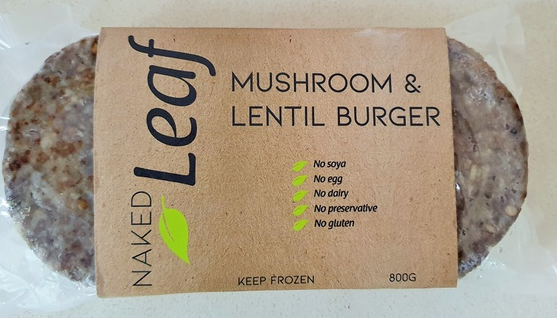 Naked Leaf Mushroom & Lentil 30 Patties 3kg