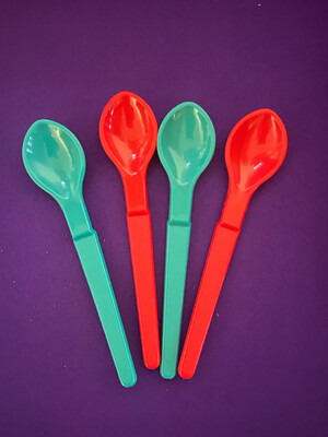 Hanging Spoon set (4) Red and Turquoise