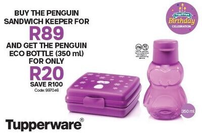 Penguin Lunch Set (Sandwich Keeper and Eco Bottle (350ml)
