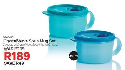 CrystalWave Soup Mug Set