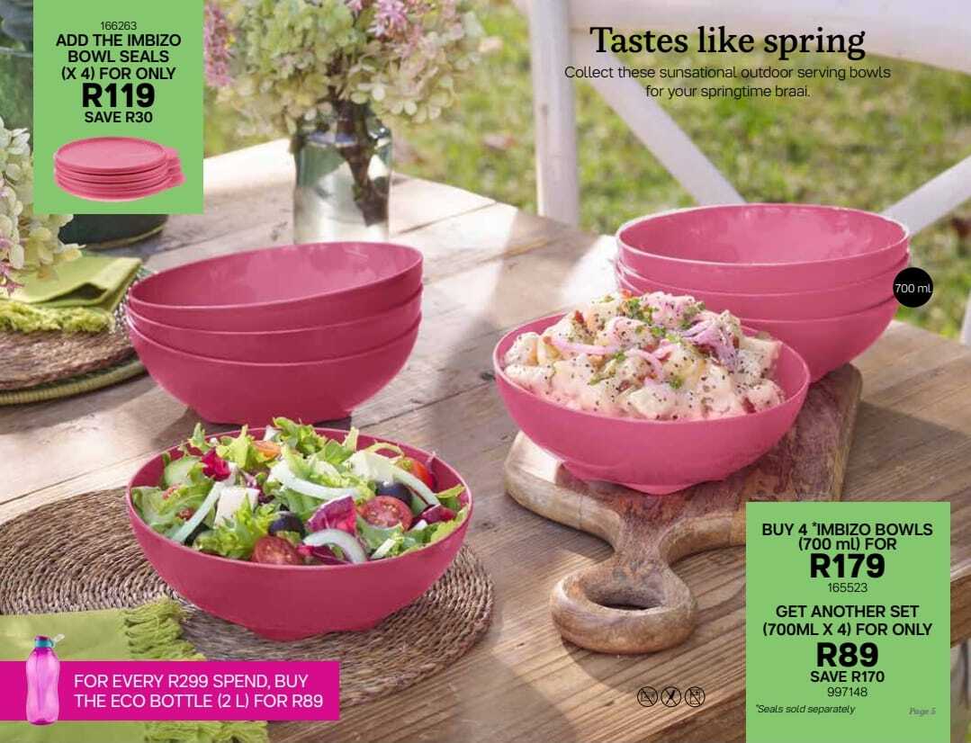 Tupperware Southern Africa - Tastes like spring! Collect these sensational  outdoor serving bowls for your springtime braai Buy your set of 4  Imbizo Bowls (700ml)and save when you buy another set. Go
