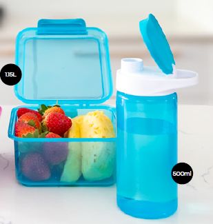 Munch on the go Square Lunch Box (1.15L) &amp; Hydrate+ Bottle (500ml) Pink