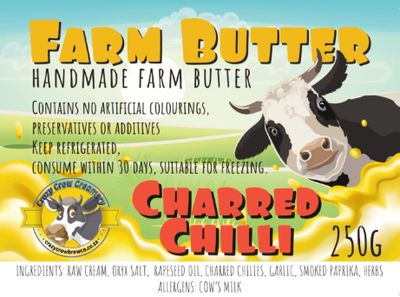 Handmade Salted Farm Butter 250g (Charred Chilli)