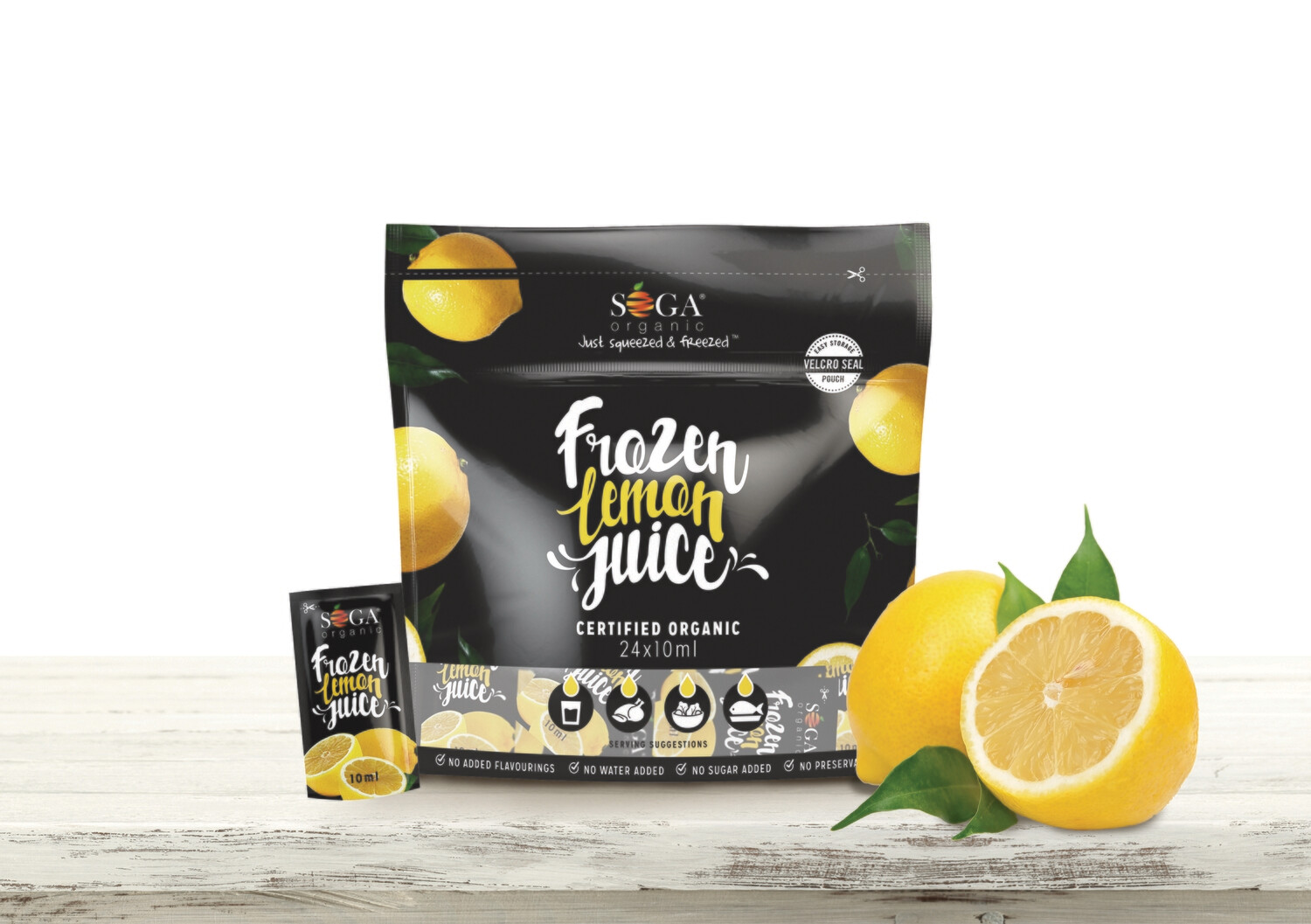 SOGA Frozen Organic Lemon Juice Pouch (24 x 10ml)
