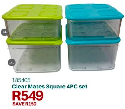 Clear Mates Square 1.04L(2), 1.6L (2) (Tropical Water/Salsa Verde)