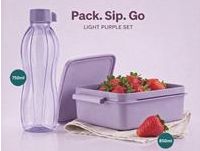 Eco Bottle 750ml (Sorbet) &amp; Snack Box (Simply Lavender) Set