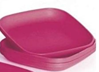 Square Plates (pink) (4)