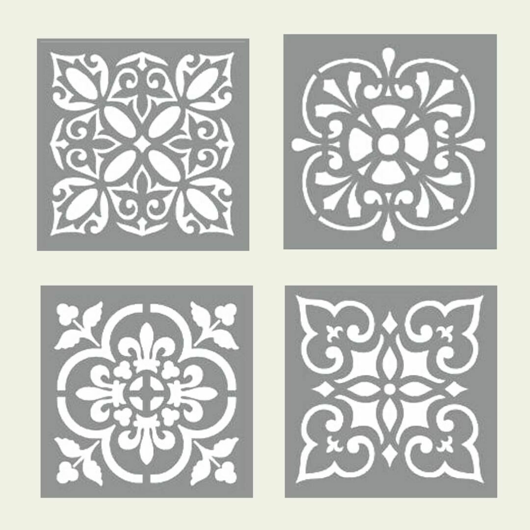 Декор плитки своими руками трафарет