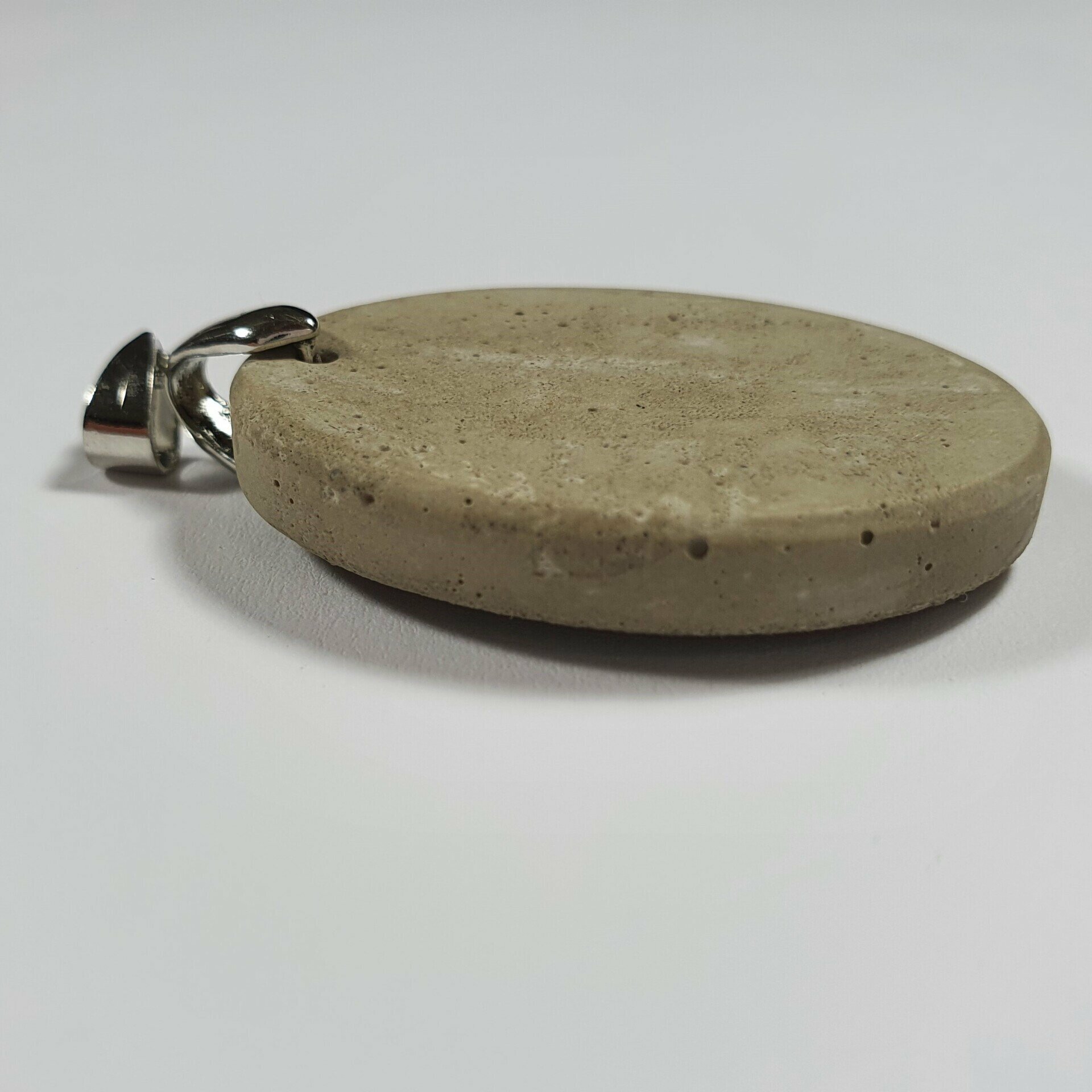 Beton Schmuck Halskette oval grau pur
