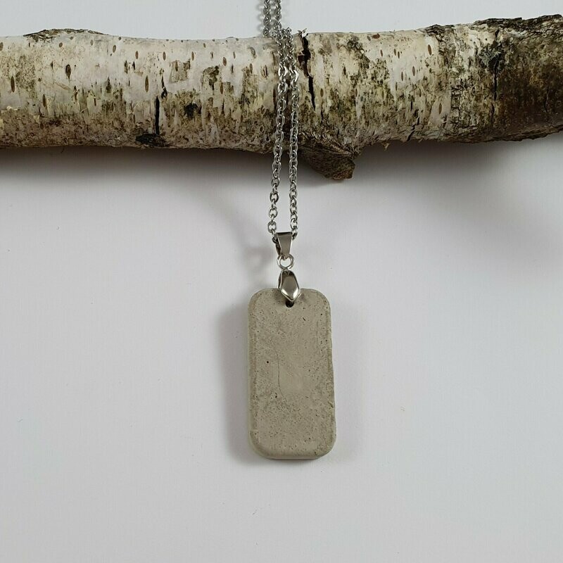 Beton Schmuck Halskette rechteckig grau pur