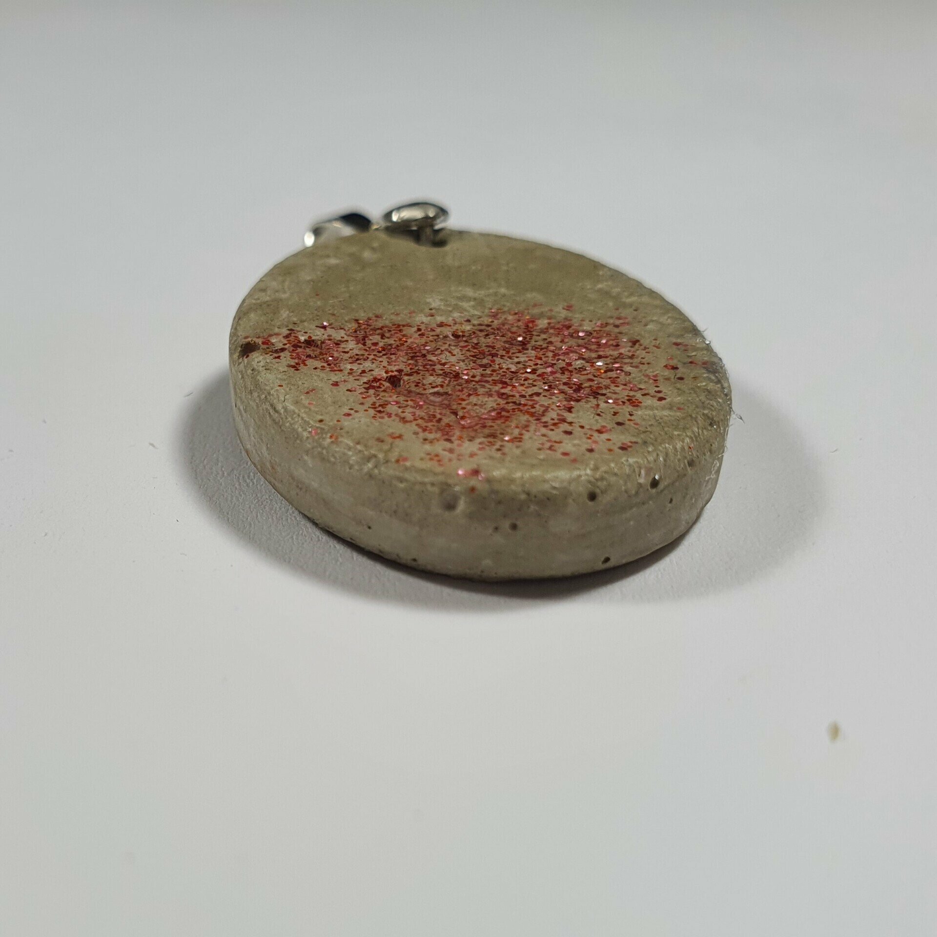 Beton Schmuck Halskette oval grau rosa