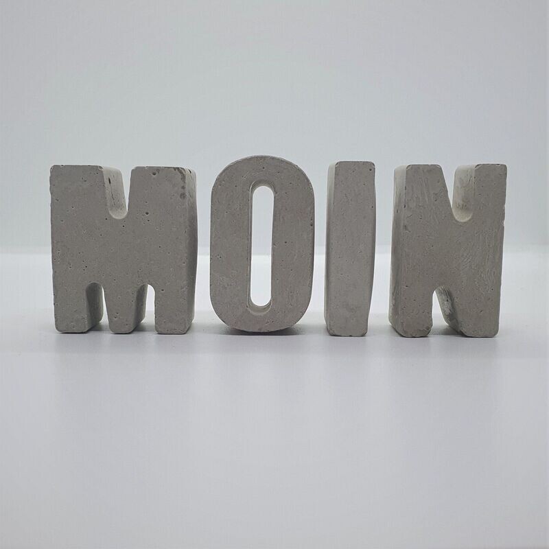 Beton Buchstaben "Moin" Schriftzug