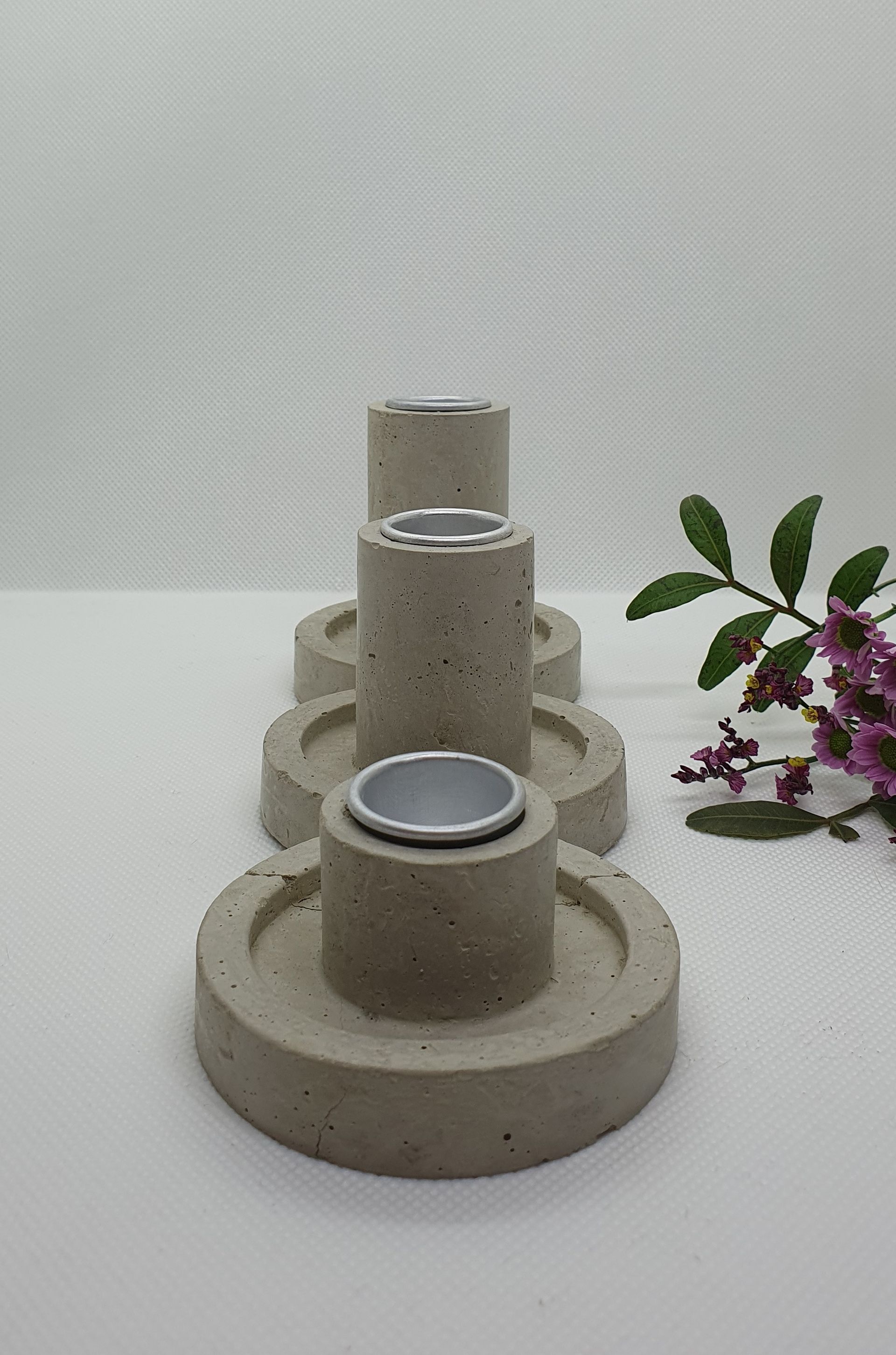 Kerzenhalter Kerzenständer Stabkerzen Beton 3 Größen