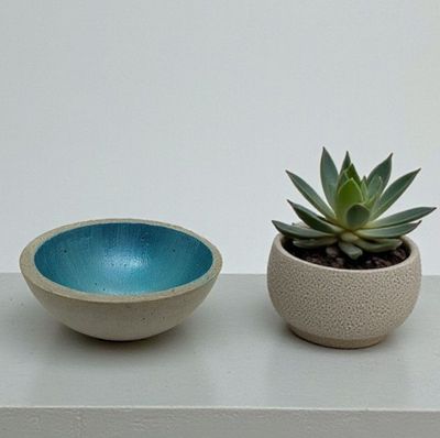 Dekoschale Beton, petrol blau Dekoschale Beton, petrol blau