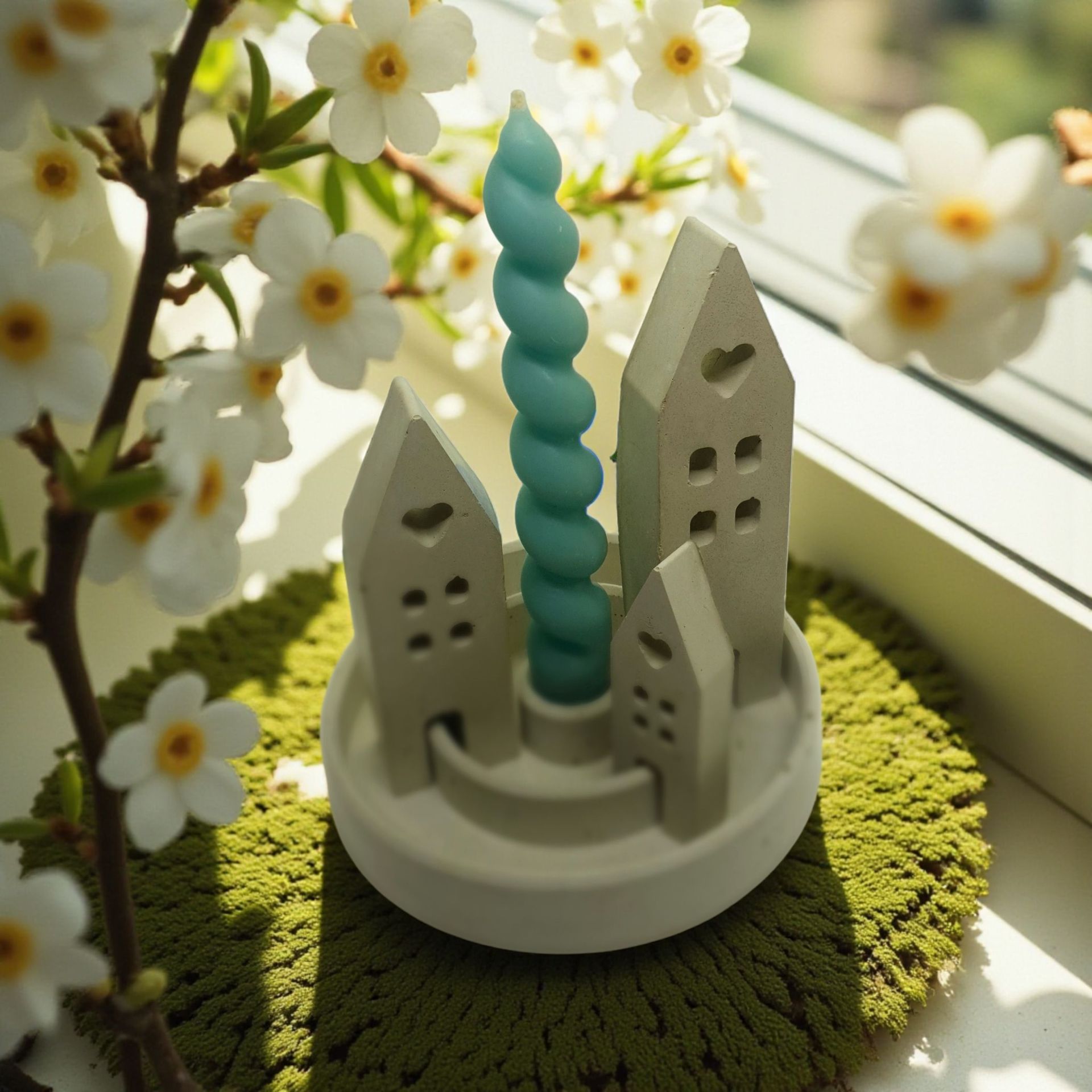 Dekoteller Kerzenhalter Häuschen Stabkerzen