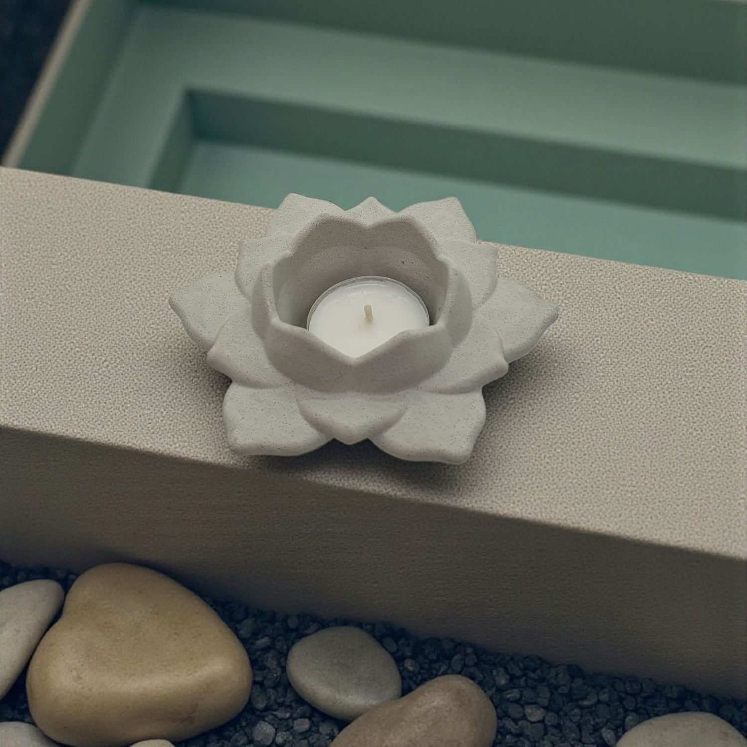 Teelichthalter Lotusblüte Blume Beton Teelichthalter Lotusblüte Blume Beton