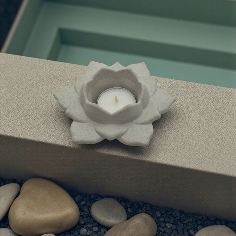 Teelichthalter Lotusblüte Blume Beton Teelichthalter Lotusblüte Blume Beton