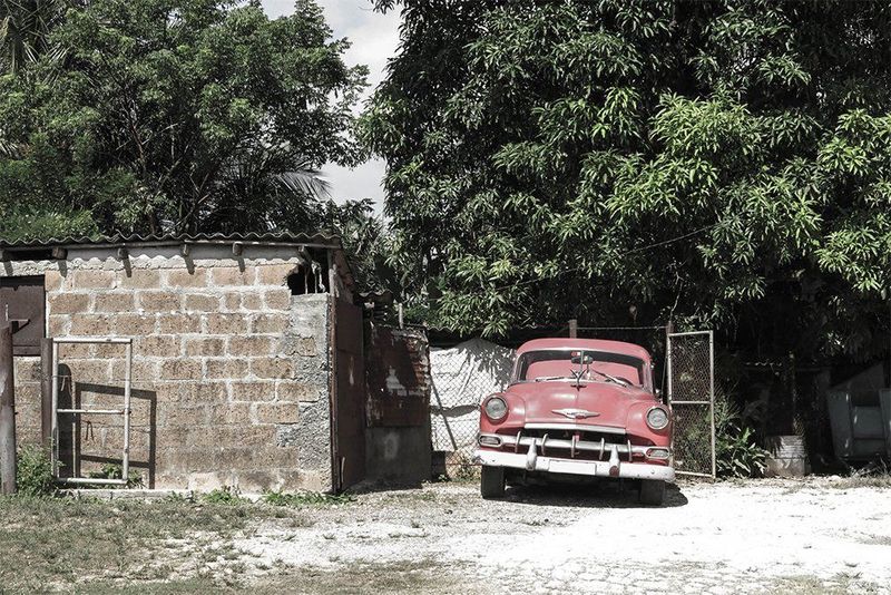 Kunstdruck auf Leinwand Oldtimer rot