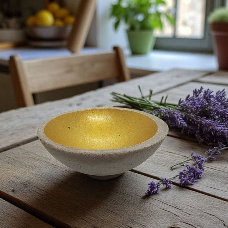 Dekoschale gold Beton Größe M