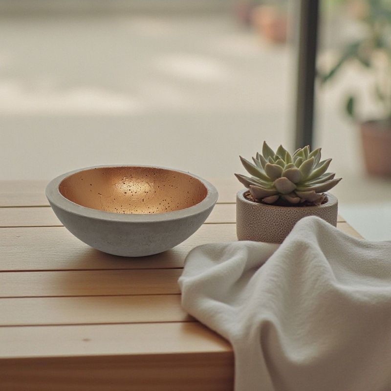 Dekoschale kupfer Beton Größe M