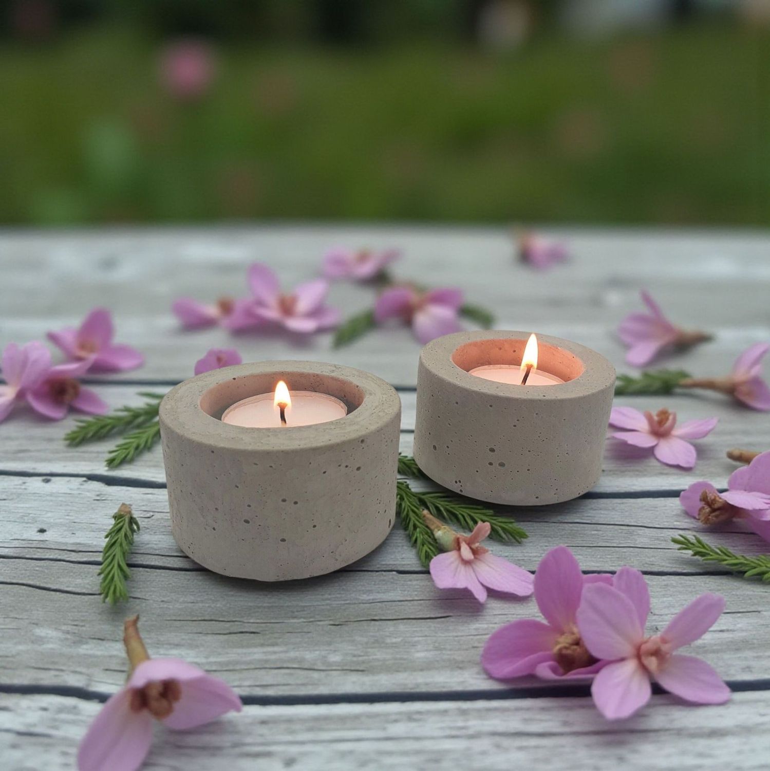 Beton Teelichthalter rund 1 Stück