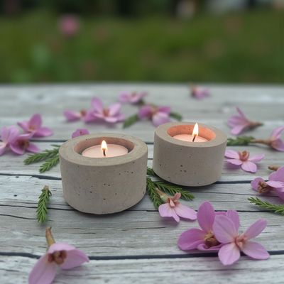 Beton Teelichthalter rund 1 Stück