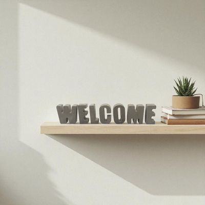 Buchstaben Beton "WELCOME" Schriftzug