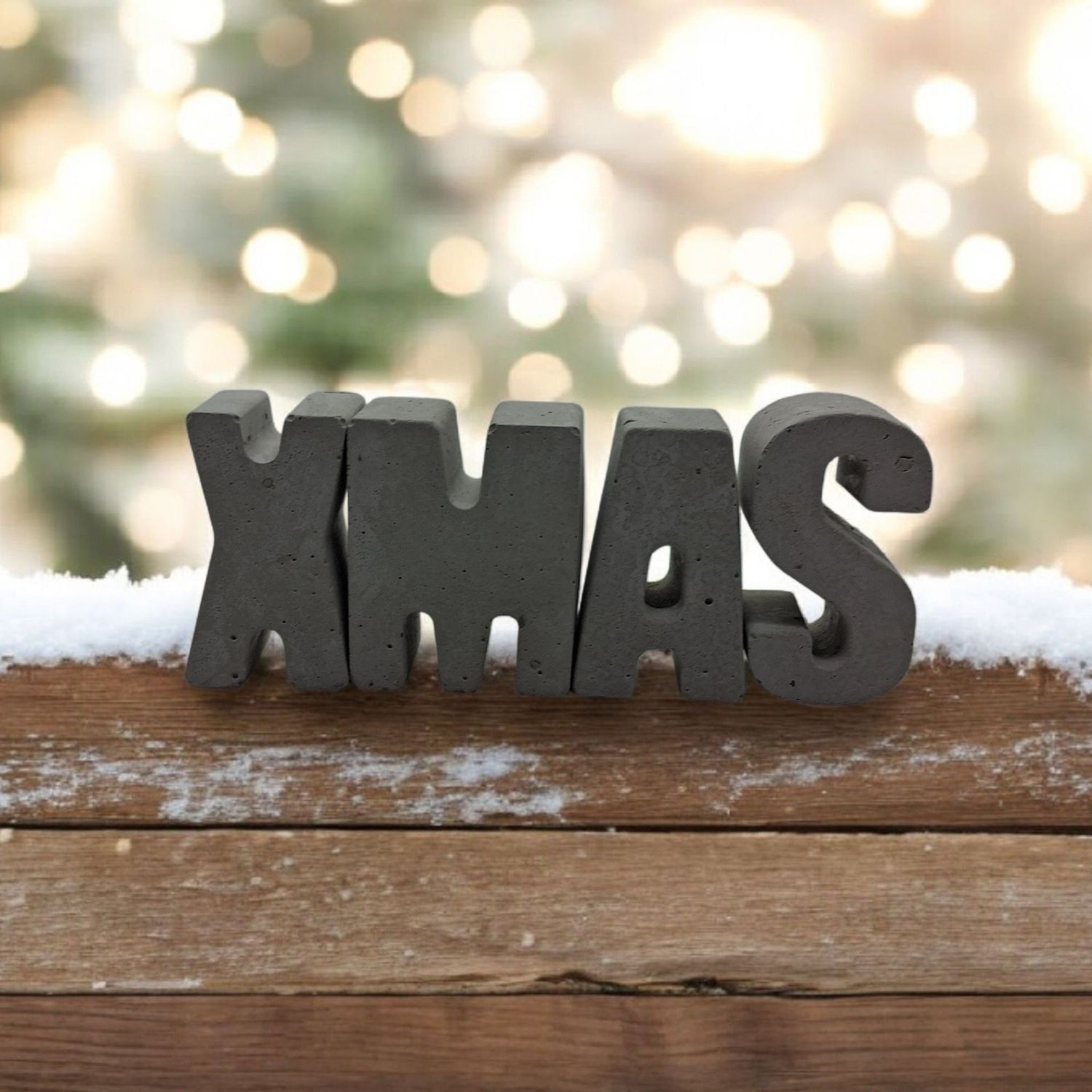 Buchstaben Beton Buchstaben Beton "XMAS" Weihnachtsdeko