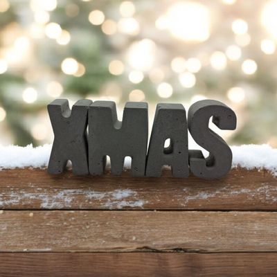 Buchstaben Beton "XMAS" Weihnachtsdeko