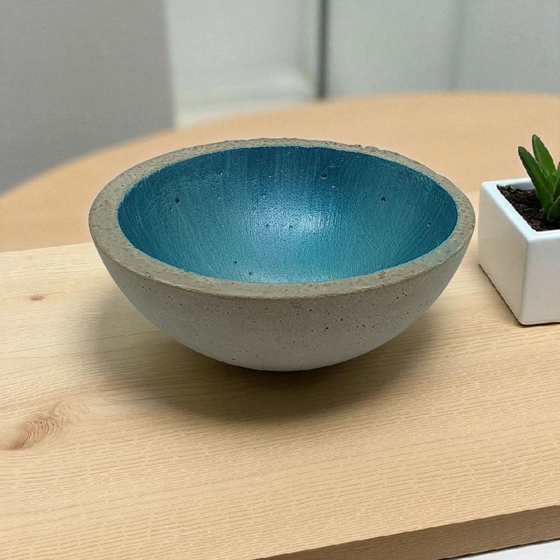 Dekoschale petrol blau Beton Größe L