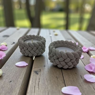 Beton Teelichthalter Knoten 2 Stück